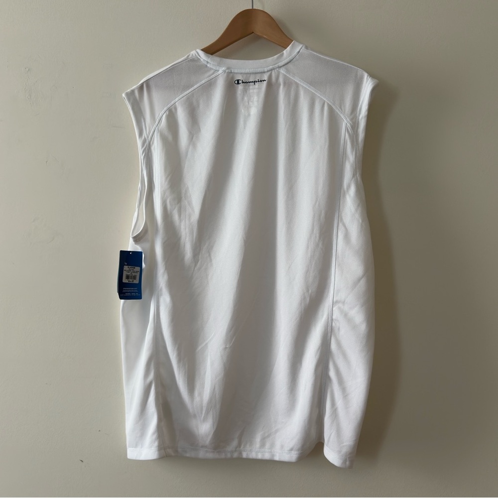 Champion Men’s White Raglan Cap Sleeve Tee XL 100% Cotton Athletic Fit NWT - Picture 3 of 9